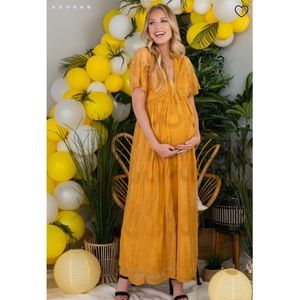 Pinkblush Lace Overlay Maternity Gown